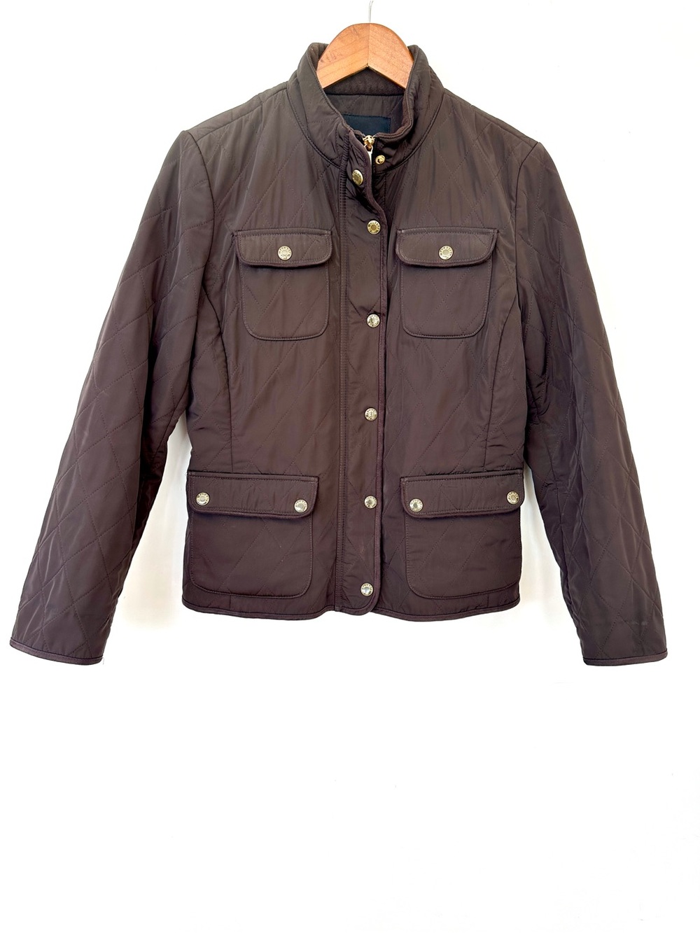 Talbots Quilted Brown Lightweight Jacket, Fall Season, Petite Size